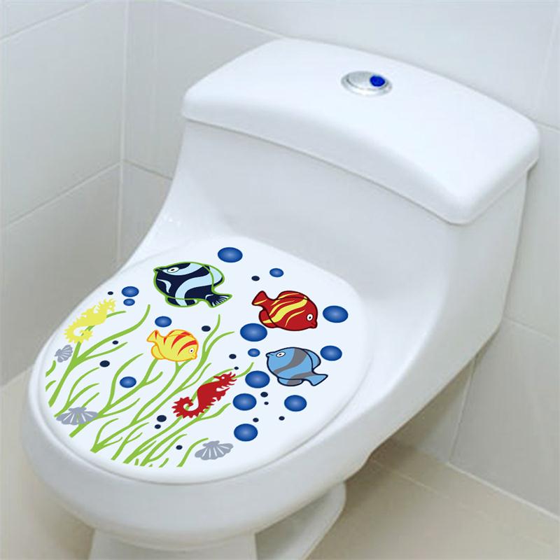 Undervands havfisk boble vægmærkater til badeværelse toilet butiksvindue boligindretning tegneserie dyr wallstickers pvc vægmaleri kunst