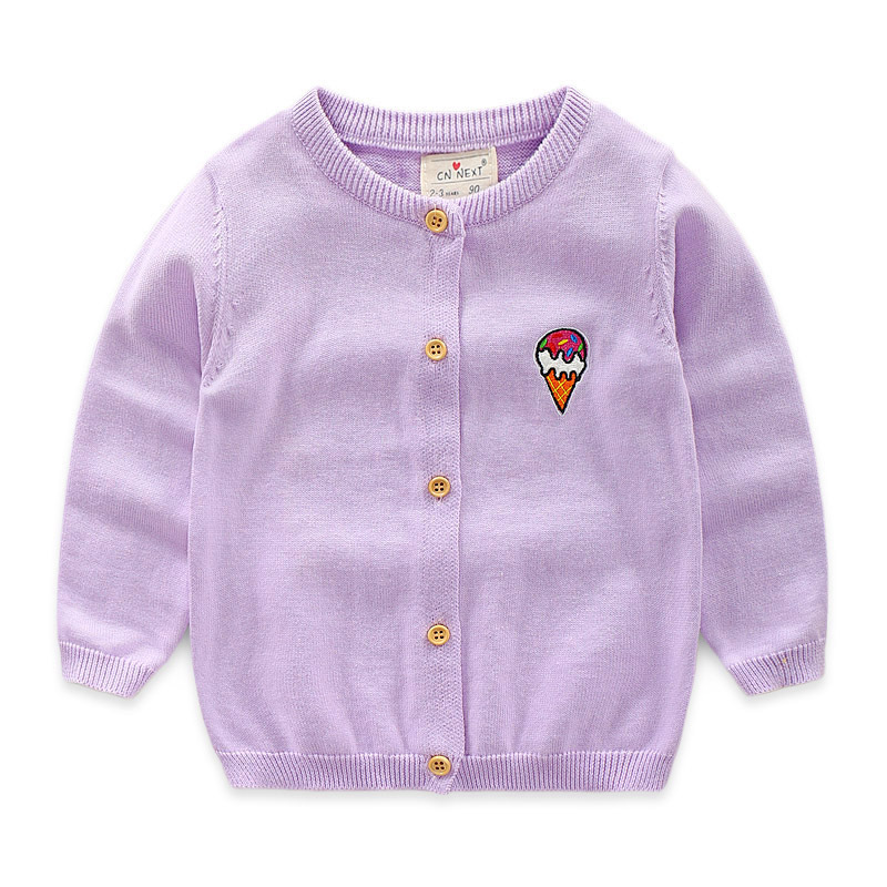 Meisjes Vest Katoenen Baby Trui: Lavendel / 12m