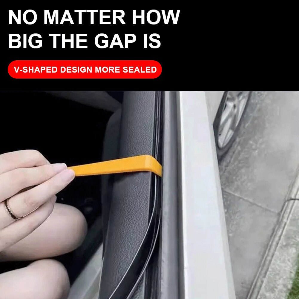 Car Window Seal Strip V Shape Car Side Window Sealing Strip Auto Rubber Side Window Filler Noise Insulation Weatherstrip Sealant