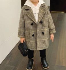 Citgeett Autumn Winter Kid Boys Plaid Jacket Fall Top Long Sleeve Warm Button Winter Blouse
