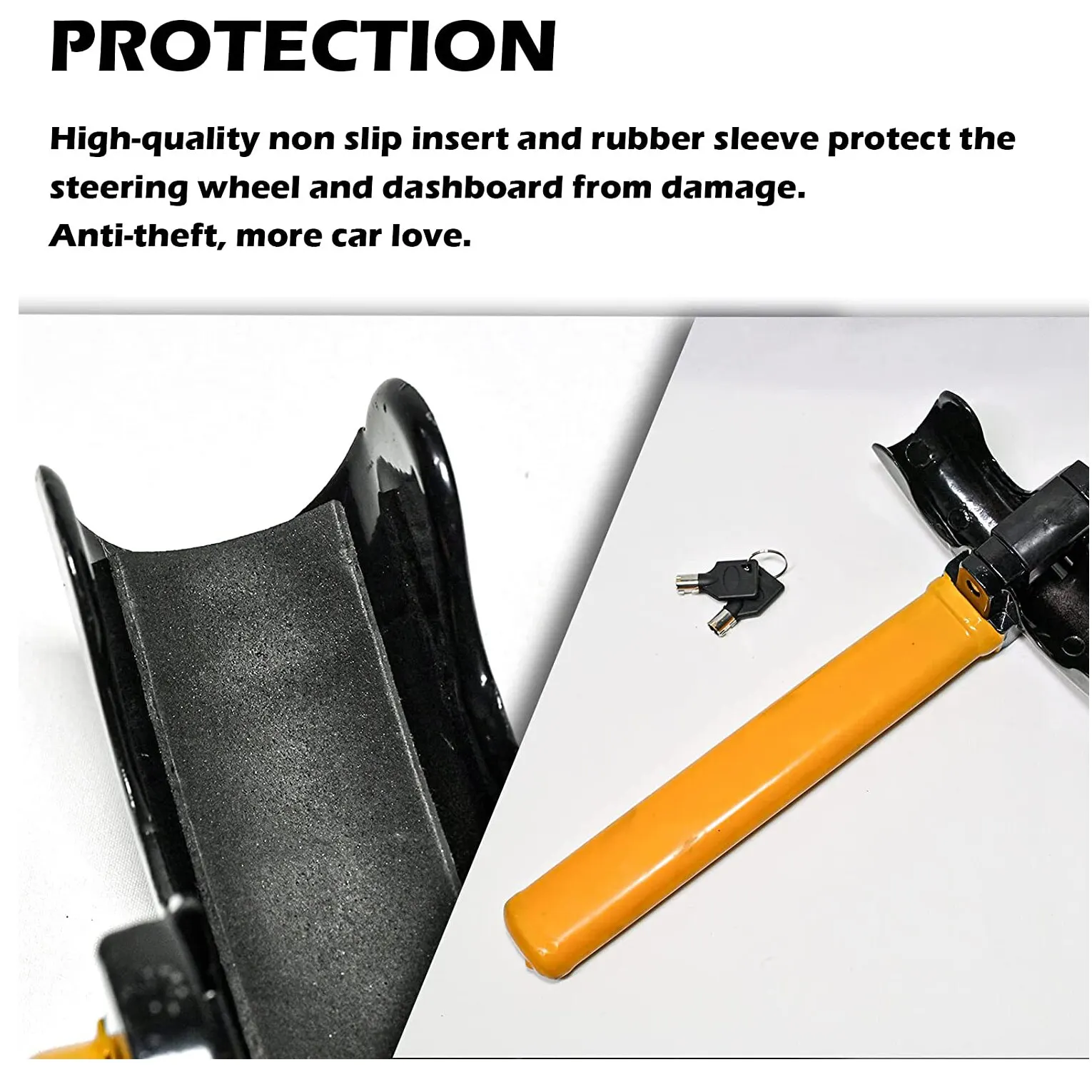 Universal Car Steering Wheel Lock Maximum Security Anti-Theft T-Bar Steering Wheel Immobiliser Vehicle Protection Device