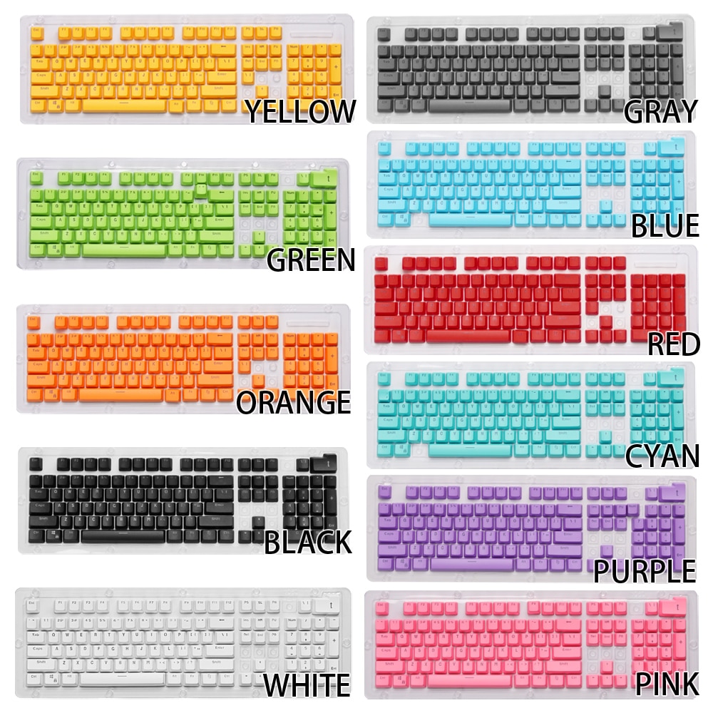 1Set 443*152*30mm Universal PBT 104 Keys Dual-color Backlit Mechanical Keyboard Keycap DIY Keyboard Accessories