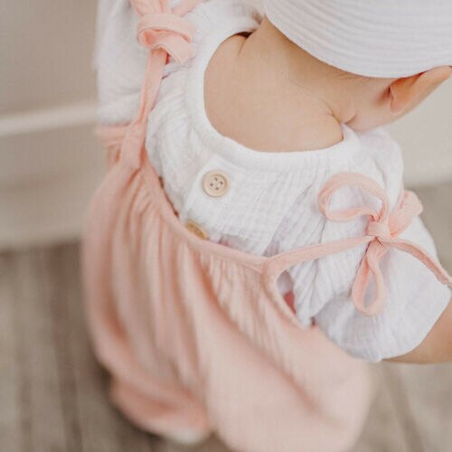 Mono sin mangas con botones y cinturón para bebés y niños ropa de mono de combinación de verano