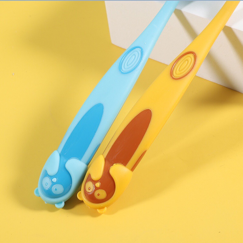 2 pçs bonito crianças dos desenhos animados urso escova de dentes cerdas macias escova de dentes para crianças limpeza oral cuidados para 3-12y