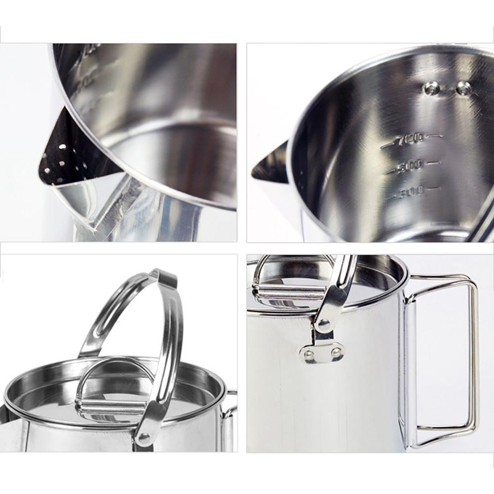 1.2L Bollitore Esterno Portatile in Acciaio Inox Acqua Bollente Appeso Pentola Stoviglie Pentolame E Utensili per Cucinare per La Cottura Caffè di Campeggio di picnic caldo.