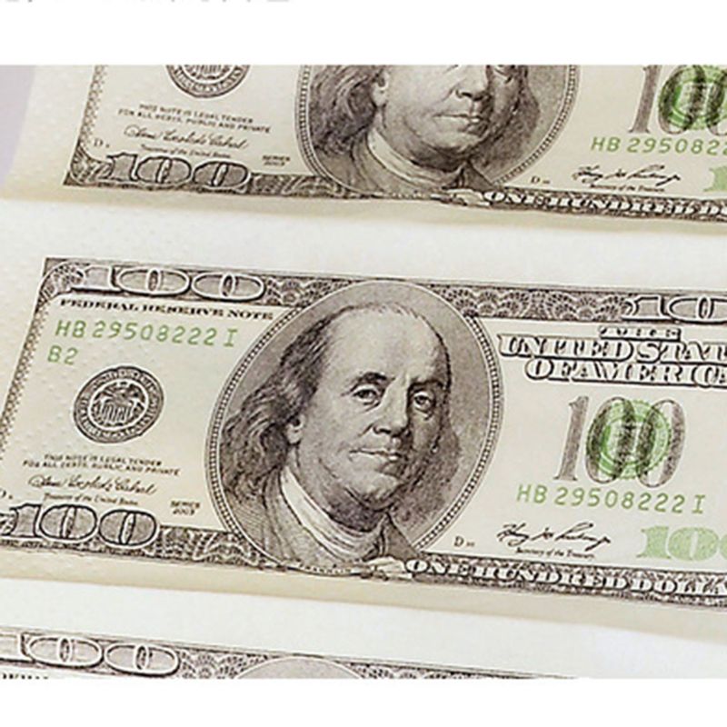 10 Packs Napkin Paper 100 Dollar Raw Wood Pulp Facial Tissue Handkerchief Wedding Birthday Disposable Party Tableware