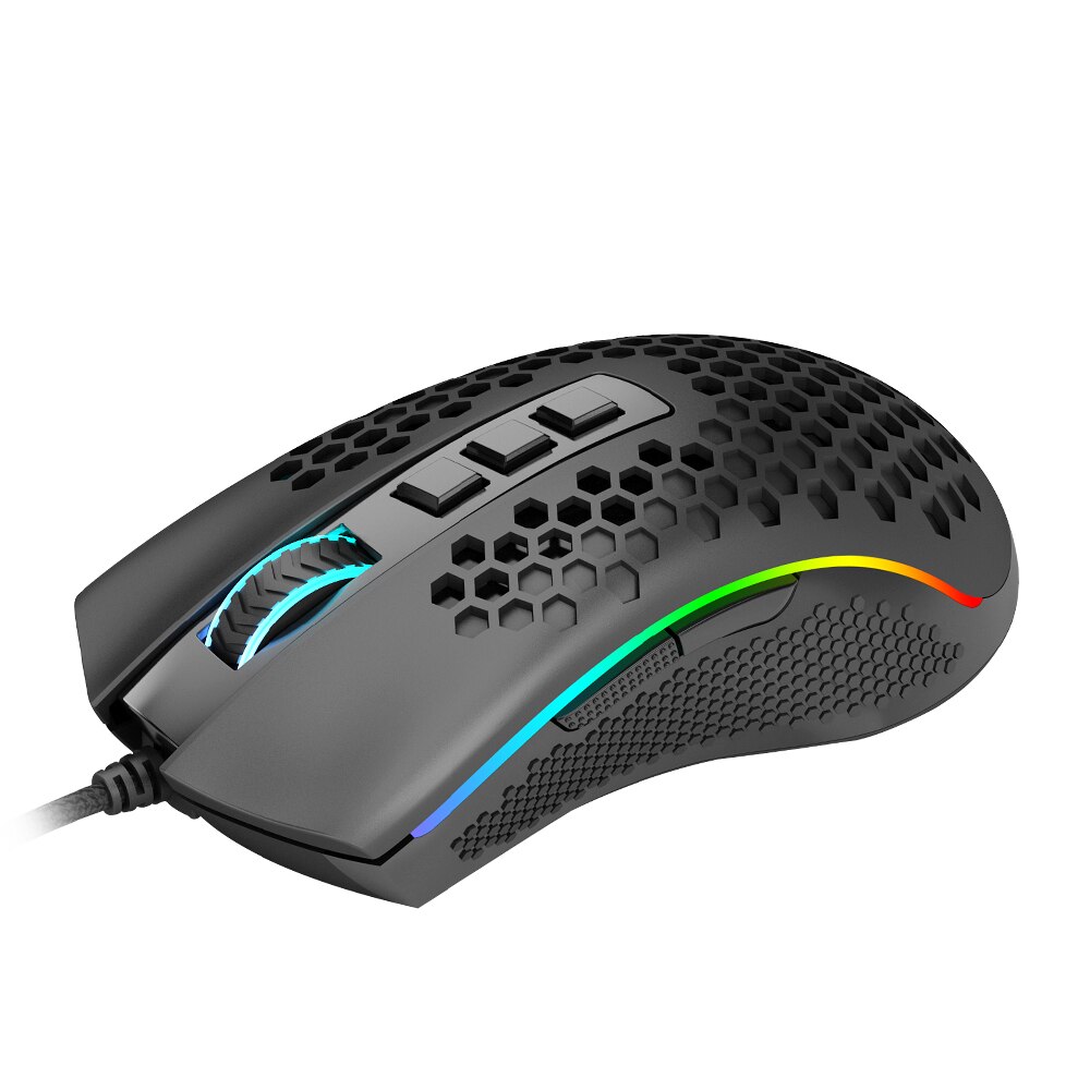 Redragon Storm M808 Usb Bedrade Rgb Gaming Muis 12400 Dpi Programmeerbare Game Muizen Backlight Ergonomische Laptop Pc Computer: Black