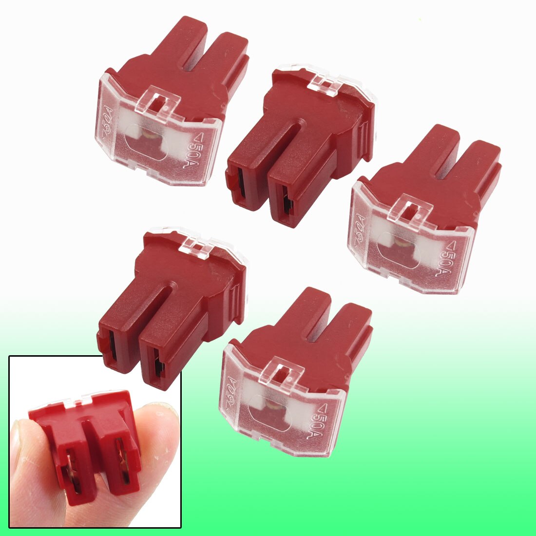 X autohaux 5 stk 50a rød bilkamerat sikring pacific type hun sakte slag universal for bil bil tilbehør