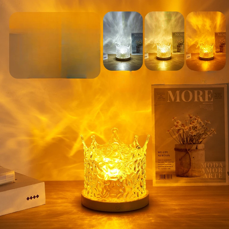 Waterrimpelingen Lichten Lamp Oceaan Water Projector Licht Luminorthe lumena Lichten Slaapkamer Decor 16 Kleuren Roterende Vlam Nachtlampje: Rood