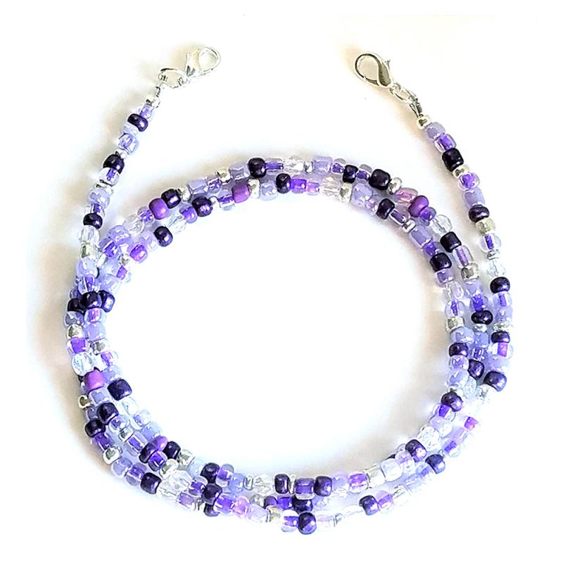 Cadena de mascarilla de longitud ajustable para mujer y niño, accesorios de cadena para cuello, soporte de correa de seguridad, , 1 unidad: 05 purple 50cm