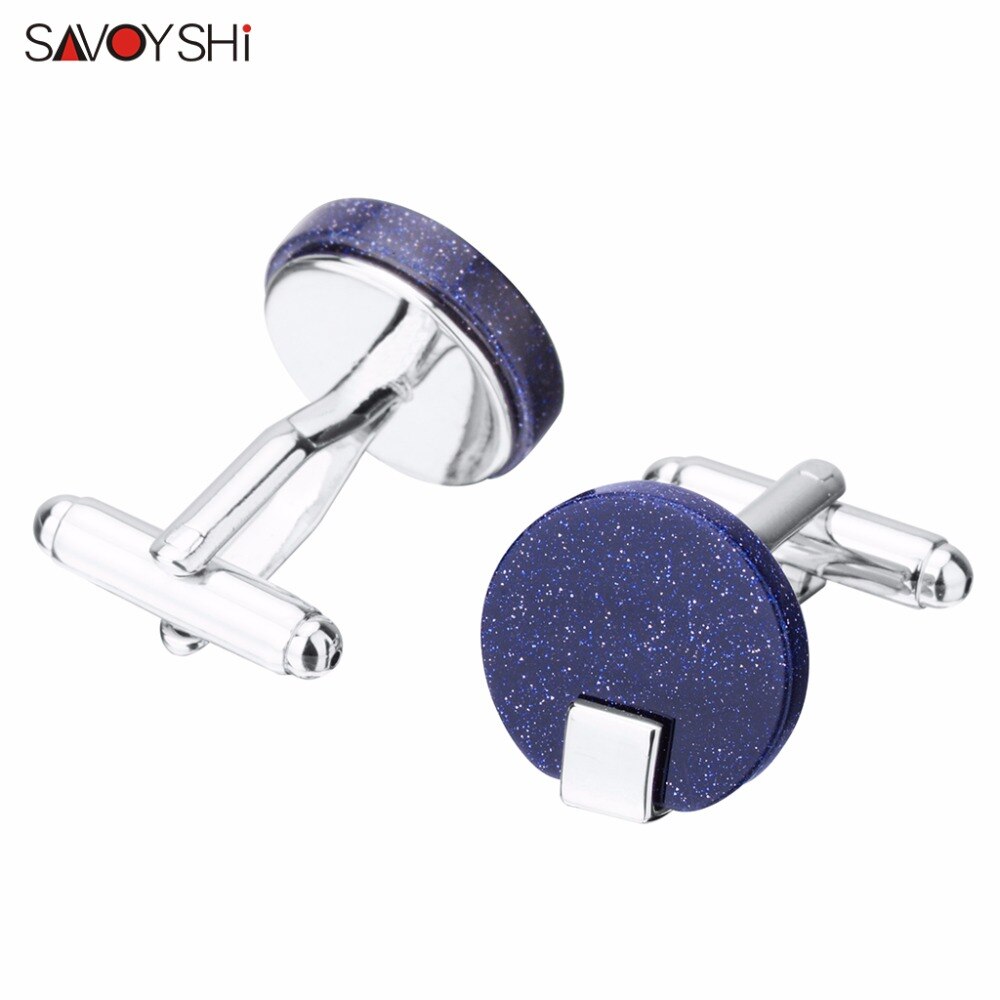 Savoyshi Custom Ronde Steen Ster Manchetknopen Voor Heren Shirt Manchetten Manchetknopen Cadeau Mannen Sieraden
