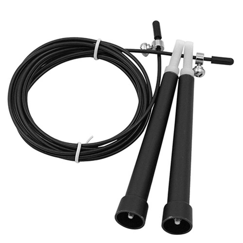Crossfit fast Jump Rope Skip Speed skipping Ropes with Extra Speed Cable Ball Bearings Home Gym Training: Plastic Black