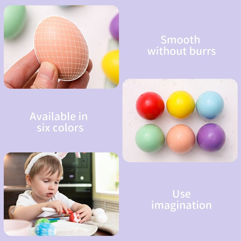 Bunte ostereier aus holz, naturgetreue holzimitation, osterdekorationen zum selberbasteln für freundlicher, osterparty