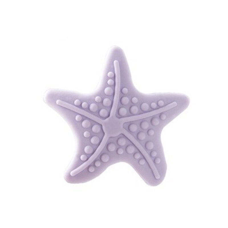 1Pcs Mooie Beschermende Leuke Zeester Lichtgevende Siliconen Deurklink Crash Pad Rubber Kinderen Kids Anti Collision Stop Stok: Purple