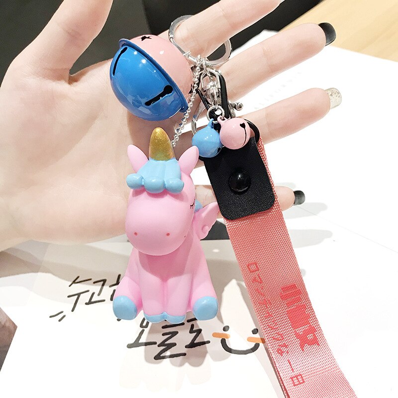 hiver coloré ceinture corde pompon lapin fourrure boule licorne avec cloches moelleux lapin porte-clés femmes sac pendentif voiture porte-clés: Belt2