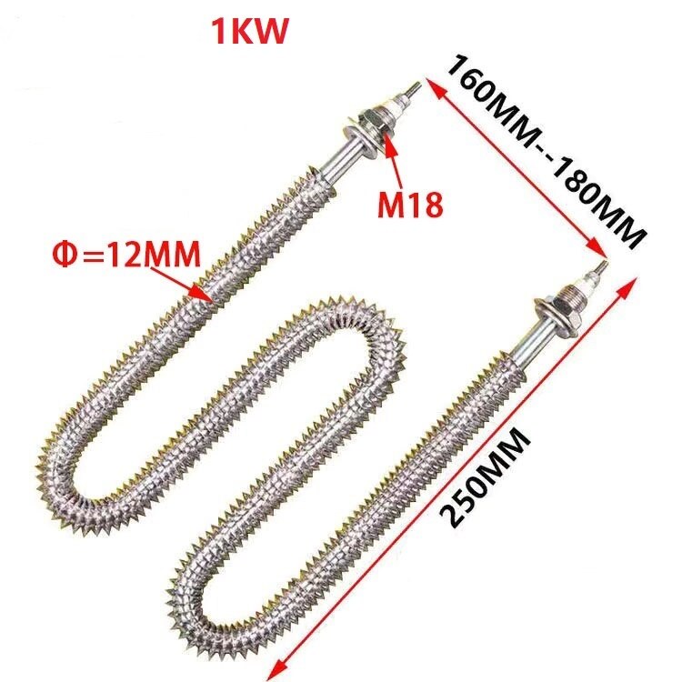 220v/380v Finned Heating Element M18 Tubular Air Fin Heater for Oven/Load Bank 1kw/1.5kw/2kw/2.5kw/3kw: 220V / 1KW