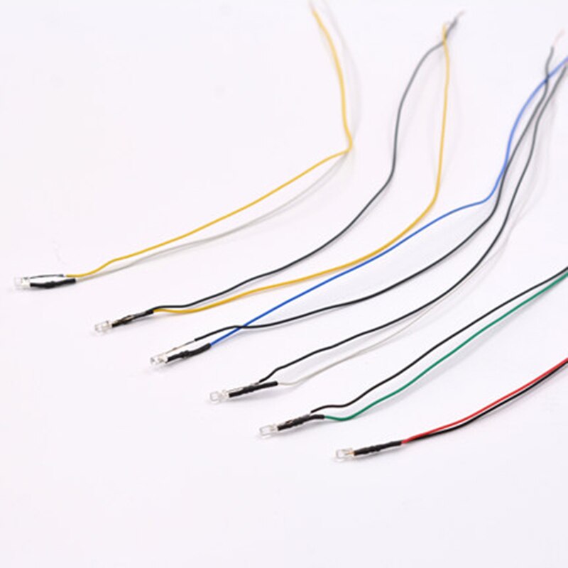 20pcs/lot DIY Building Model Making Materials Sand Table Small Bulbs Flat Head with Line LED Lights 6 Colors