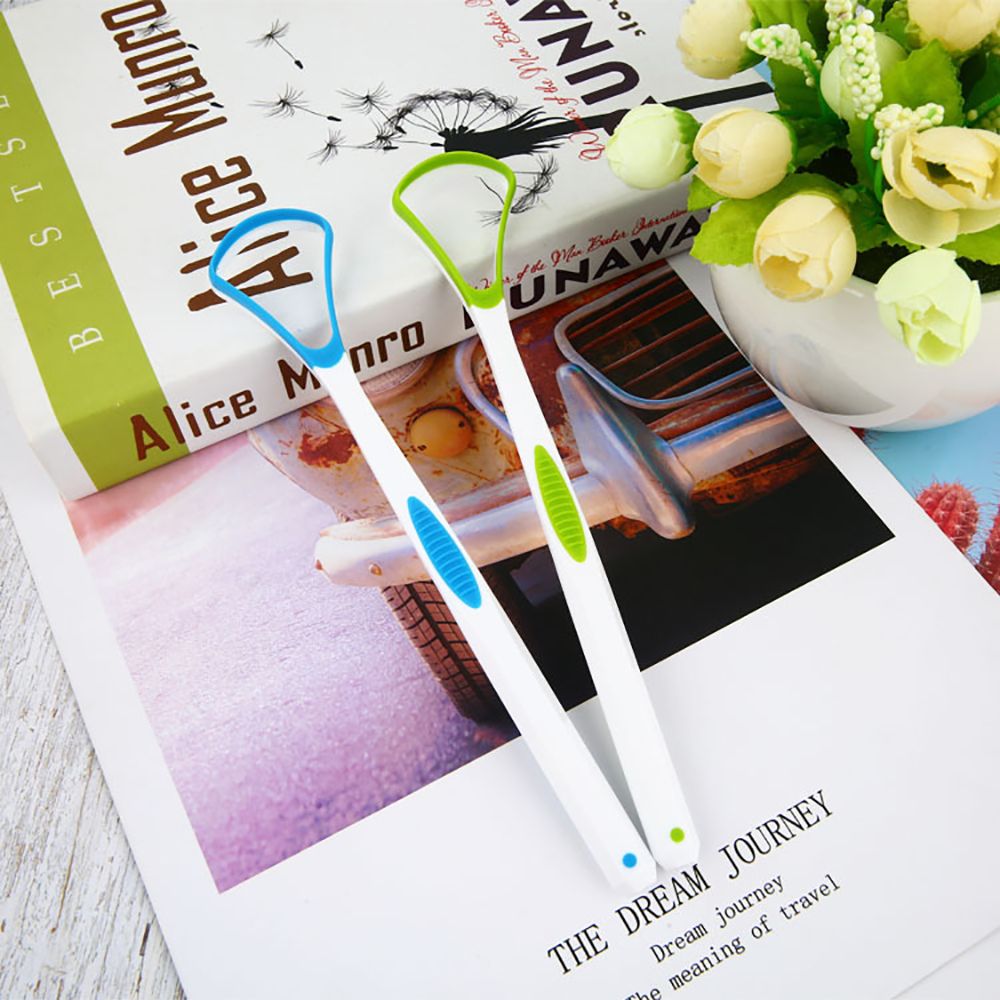 2pcs Portable Tongue Cleaner Brush Soft Tongue Scraper Floss Dental Care Keep Fresh Breath Oral Hygiene Health Care Tools