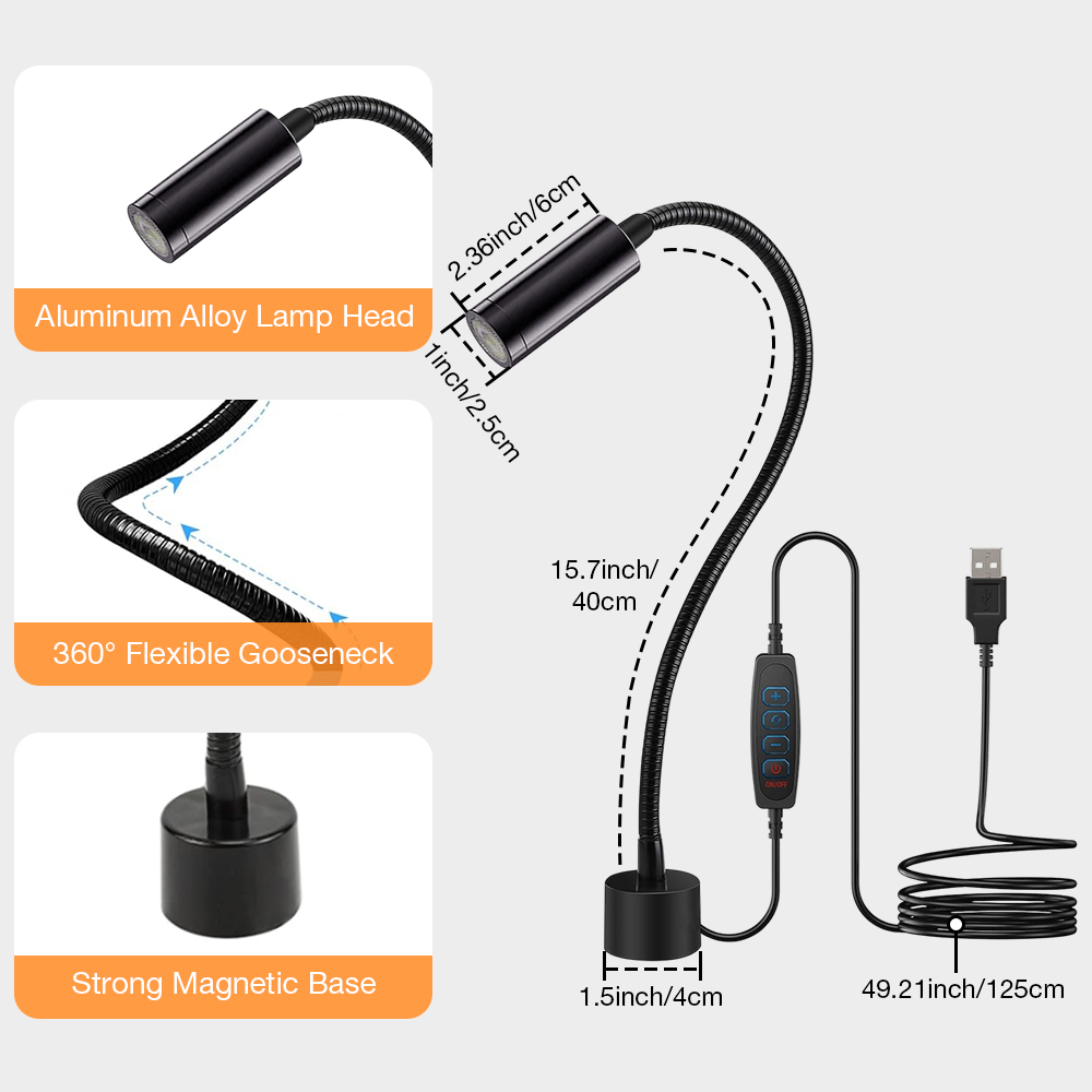 LED Zwanenhals Naaimachine Licht Dimbaar Magnetische Mount Kolomboor Licht Werk Leeslampen Werkbank Verlichting Gereedschapslamp