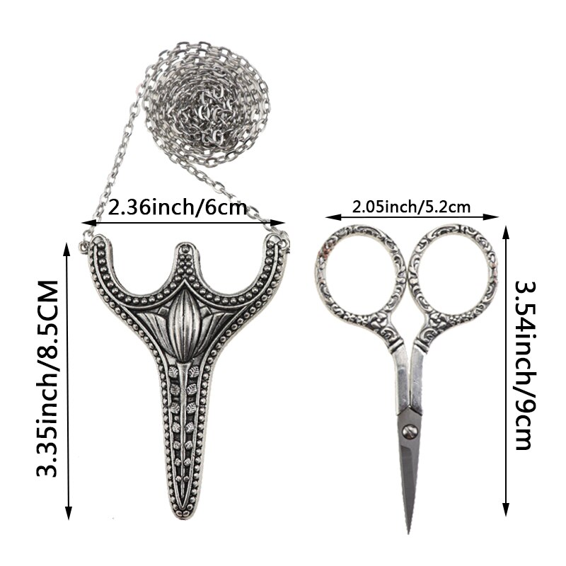 Stainless steel safety sewing scissors set with jacket chain Embroidery and sewing work