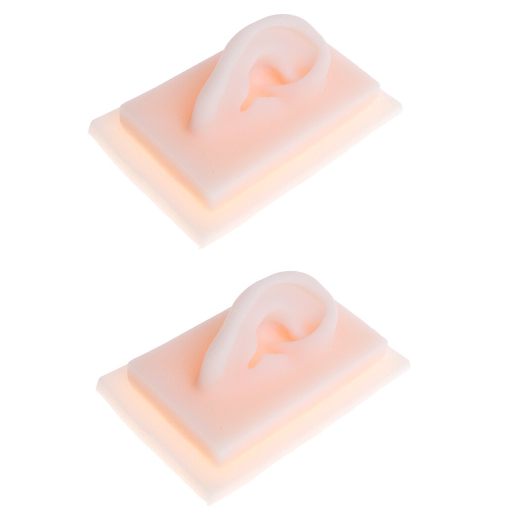 2Pcs Human Rechts Oor Model Levensgrote Zachte Siliconen Oor Acupunctuur Praktijk Model 1:1 Levensgrote Menselijk Oor Model Studie kit