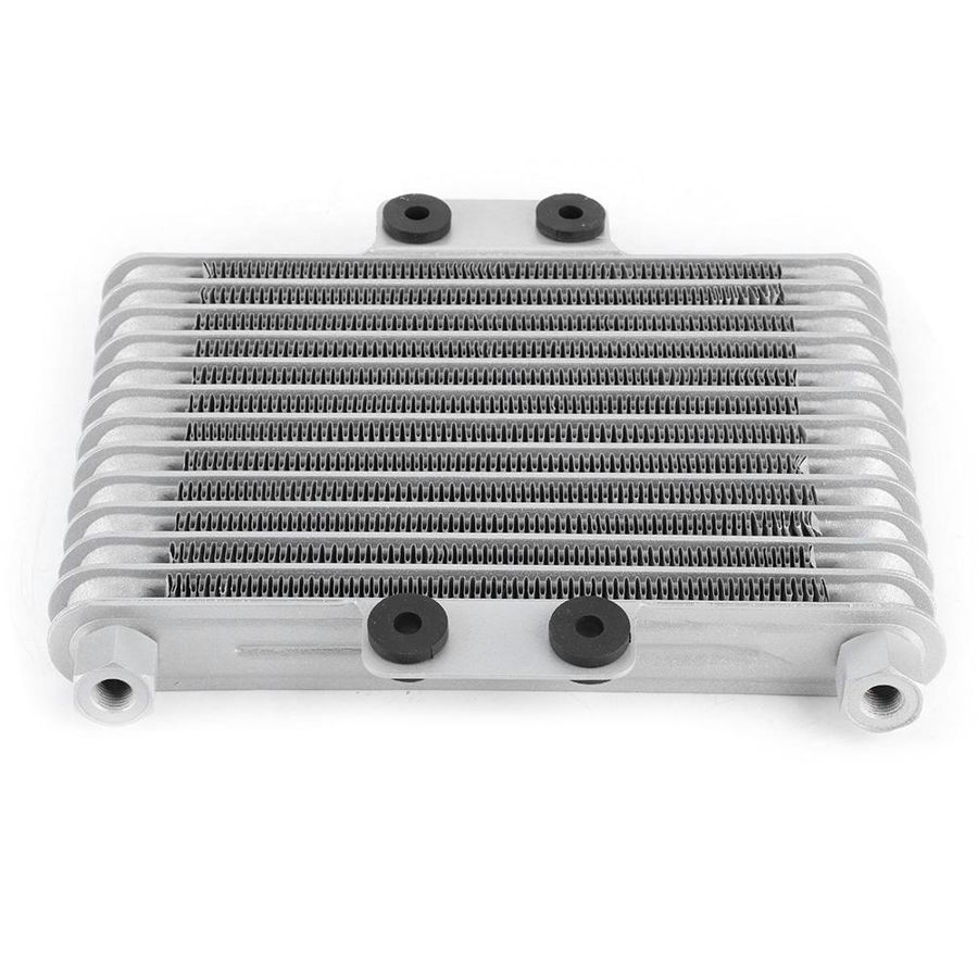Radiador de aceite de 13 filas para motocicleta, enfriador de aceite de motor, reemplazo de radiador de refrigeración de 12-250cc, sistema de enfriamiento plateado