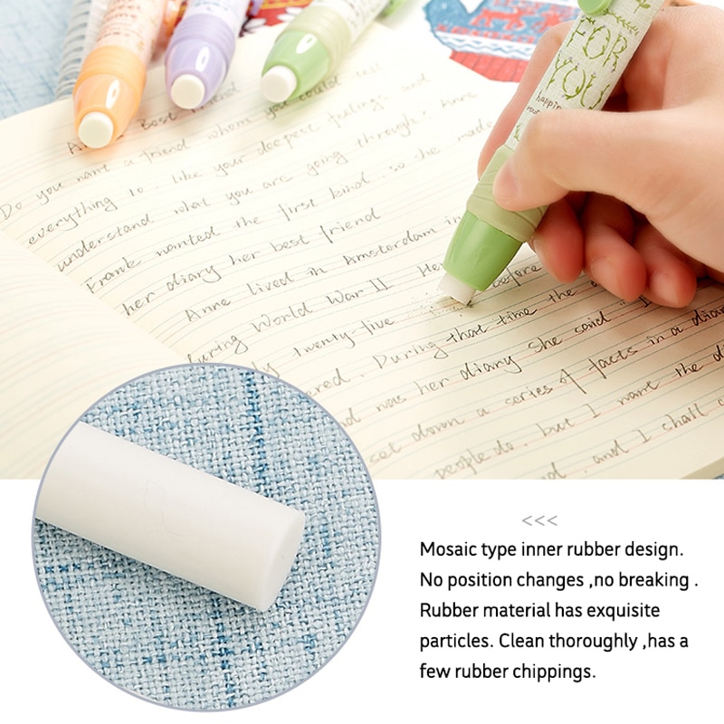 1pc automatiske pen type viskelæder kawaii papirvarer studerende pen form viskelæder sød stil gummi nyhed