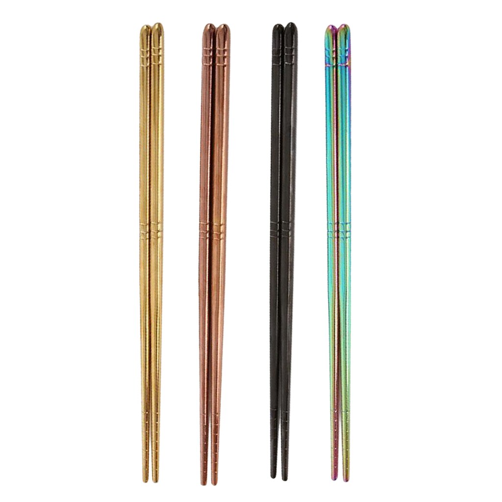 Pałeczki ze stali nierdzewnej pałeczki robić jedzenia Sushi chińskie długie kije 22.5cm złote, różbyć winnym złoto, czarne, kolorowe
