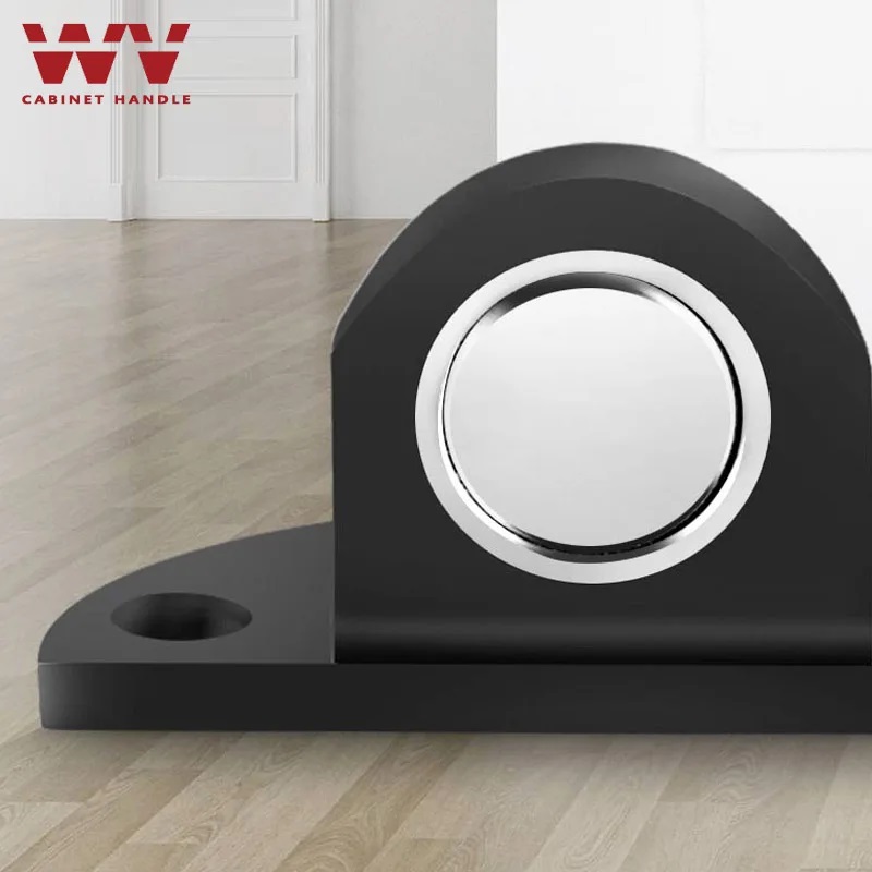 WV Magnetic Door Stops Door Stopper Security Protection Hidden Door Draft Holders Catch Floor Nail-free Doorstop Hardware