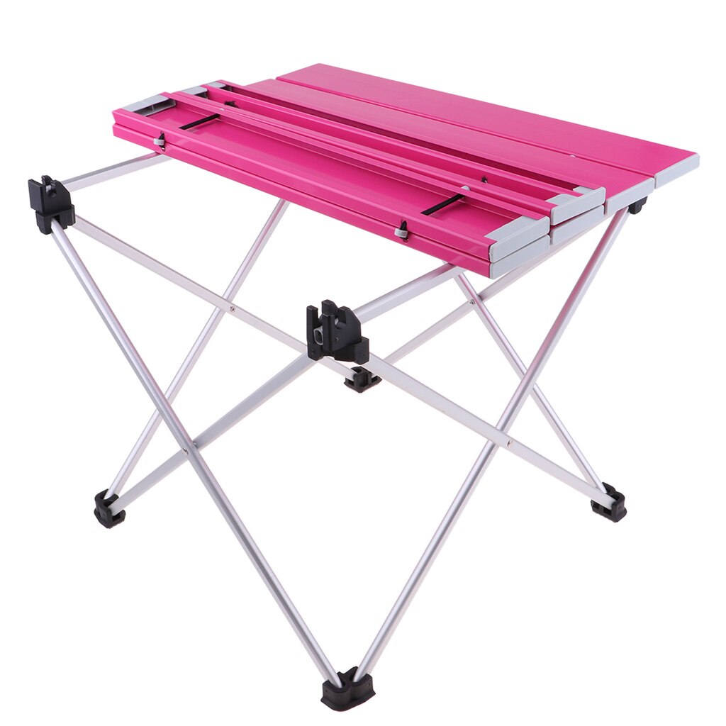 Outdoor Aluminium Foldable Picnic Camping Desk Table Ultralight Compact Size with Storage Pouch for Tailigating Backyard Fishing