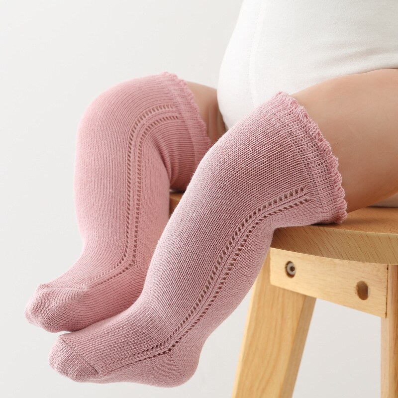 Mode Baby Jongens Sokken Knie Hoge Sok Zacht Katoen Peuters Kinderen Meisjes Lange Sokken Hol Kinderen Socken Voor 0-3 Jaar