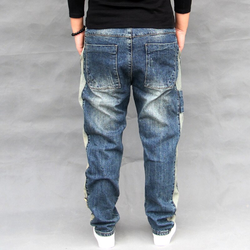Trendy plus size 42 herre baggy skateboard denim bukser mandlige streetwear dans harem jean bukser store skridt joggers fsh 18