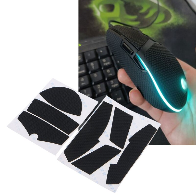 Vollständig umschließende mausfüße mit seitlichen aufklebern, schweißabweisenden pads und anti-rutsch-band für logitech  g102 / g034 maus  x3ub
