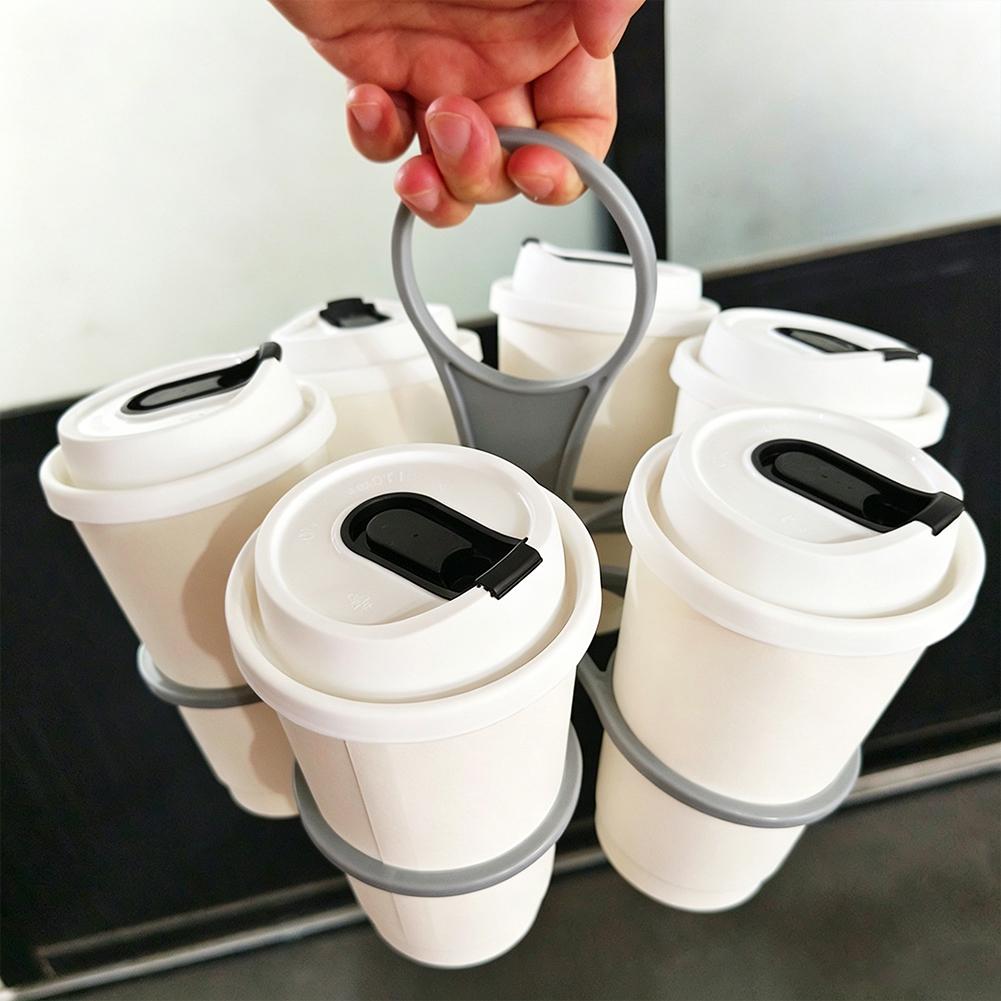 6-delige drankenhouder, opvouwbaar dienblad voor dranken, opvouwbare bekerhouder voor feestjes, wijn- & koffiebekers, creatieve draagtas, herbruikbare bekerhouder