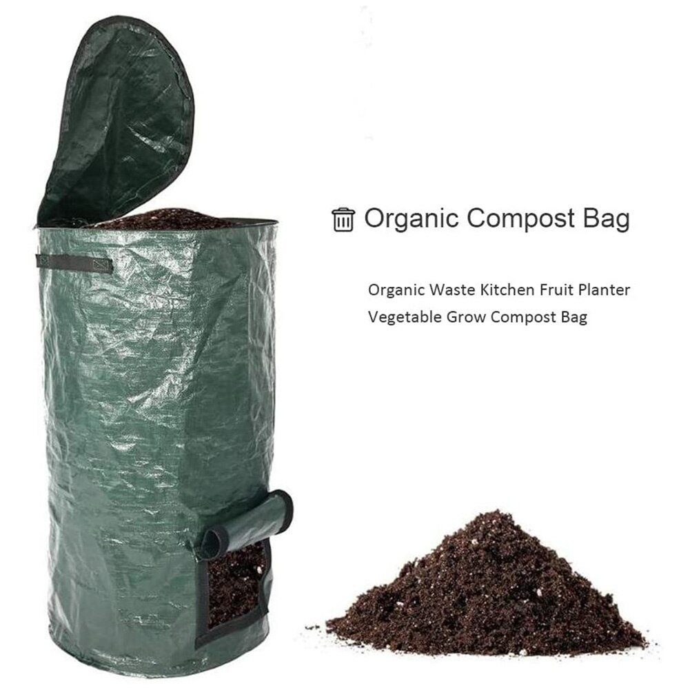 Organic Waste Kitchen Garden Yard Compost Bag Environmental PE Cloth Planter Kitchen Waste Disposal Organic Compost Bag