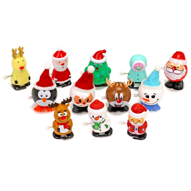 Wind Up Speelgoed Willekeurige Mini Pull Back Santa Sneeuwpop Grappige Kerstcadeaus Anti Stress Leuke Lente Clockwork Speelgoed Fidget speelgoed