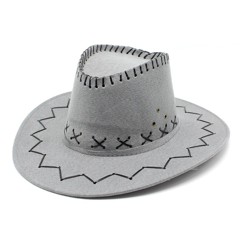 Summer Western men Fedoras Cowboy Hat Suede Cowboy Hat For Gentleman Cowgirl Jazz Cap With Gentleman Suede Sombrero Cap: 13