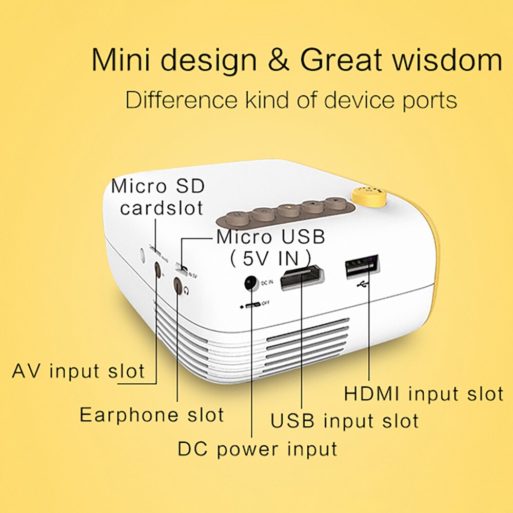 Retro Style Mini Portable Led Mini Home Theater Projector Game Beamer Video Player Sd Hdmi Usb Speaker