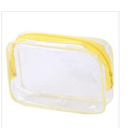 Kosmetiktaske #39 kvinder gennemsigtige pvc-toilettasker rejsekosmetik-toiletsætholdere, organiseringstaske, makeuptaske til piger: Gul / L