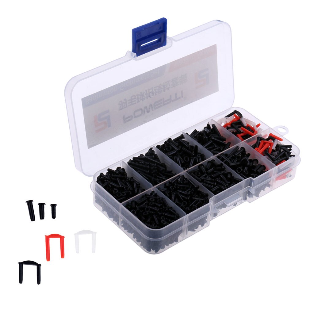 1 caja/1500 piezas Universal raqueta de bádminton arandelas para raqueta ojetes reemplazo Stringing accesorios equipo de engranajes: Black as described