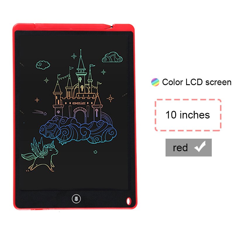PINZHENG Drawing Tablet 10" 12'' LCD Writing Tablet Electronics Graphic Board Drawing Pad Ultra Thin Portable Hand Writing: Red 10 inch