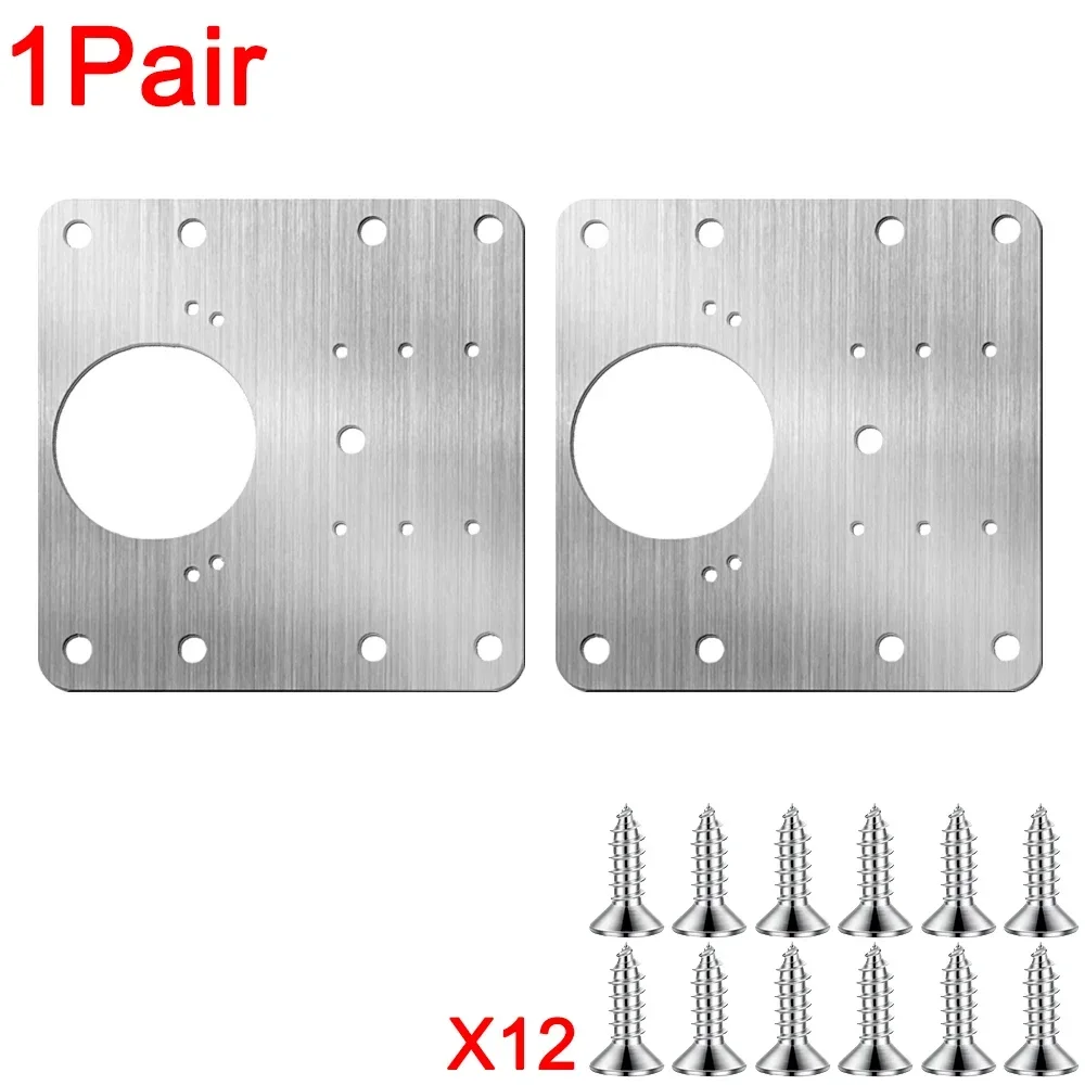 20/2Pcs Cabinet Hinge Repair Plate Kits Stainless Steel Kitchen Cupboard Door Hinge Mounting Plate With Holes Fixing Brackets: Olive Green