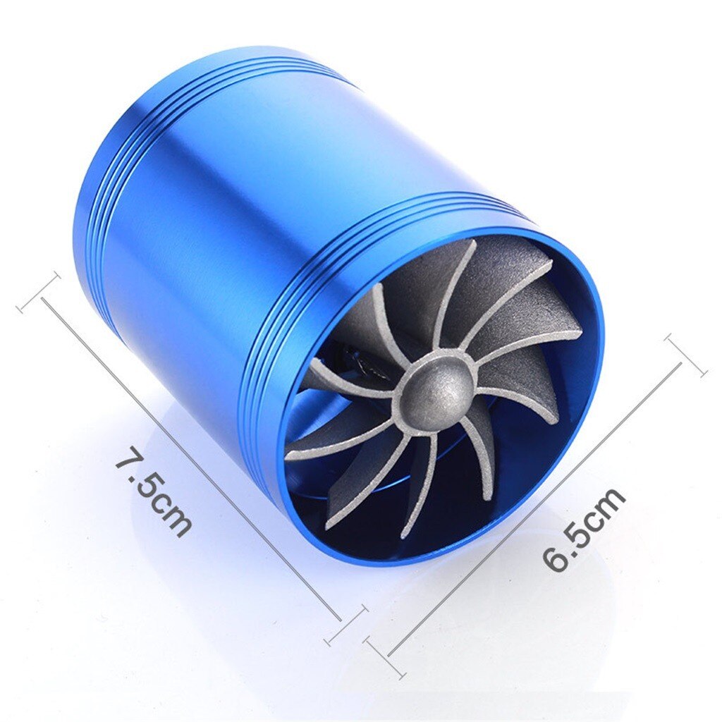 Automobile Engine Intake Power Modification Parts Double-sided Turbocharger Fan Fuel Gas Saver Super charger Car Accessories