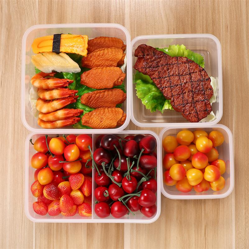 4PCS Transparent Simple Food Storage Containers Set for Home Store Restaurant Four piece plastic food preservation box