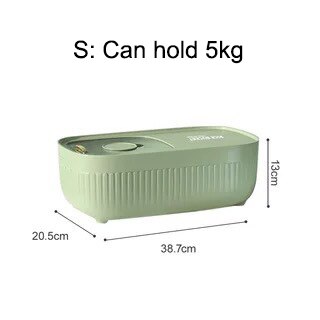 Keuken Container 15Kg Emmer Nano Insect-Proof Vochtbestendige Rijst Doos Graan Verzegelde Pot Thuis Opslag Huisdier hondenvoer Winkel Doos: S Light green