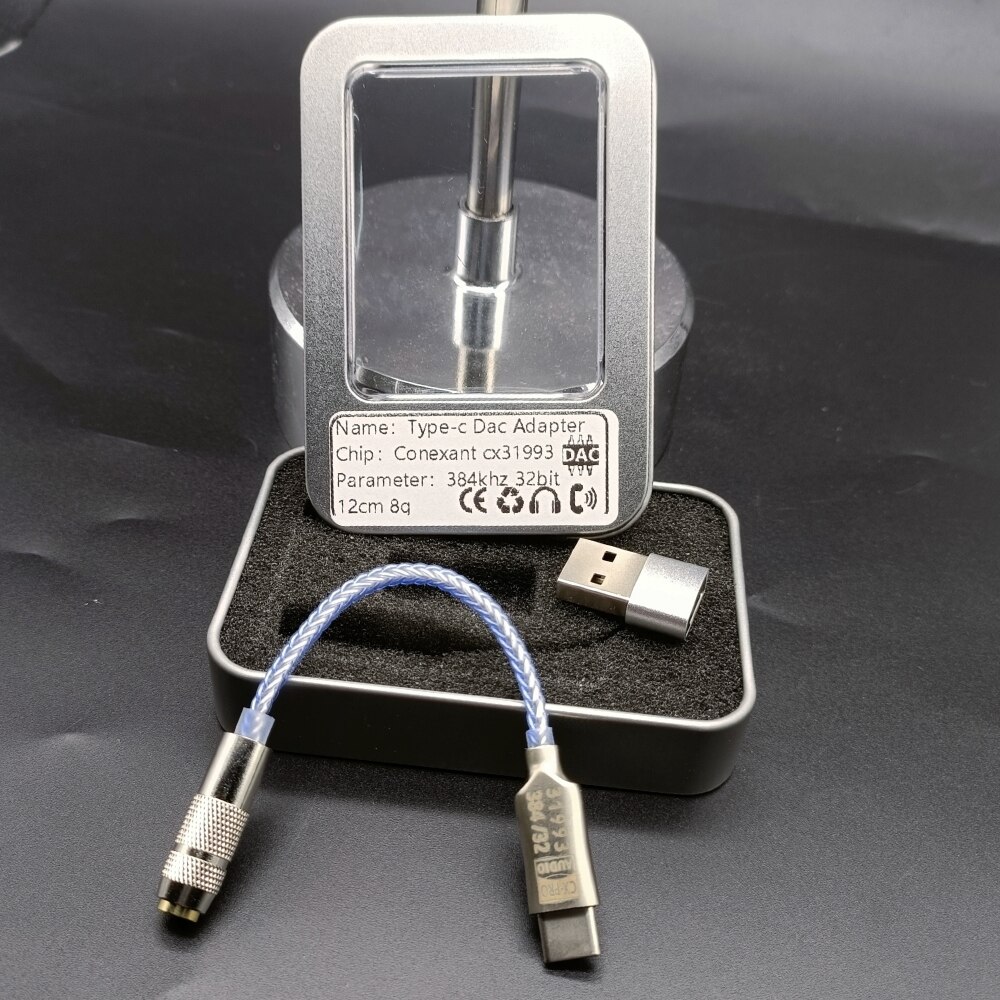 Conexant CX31993 Dongle Type C to 2.5mm/3.5mm/4.4mm DAC Headphone Amp SNR128dB PCM 32b/384kHz For Android Windows10 phone call