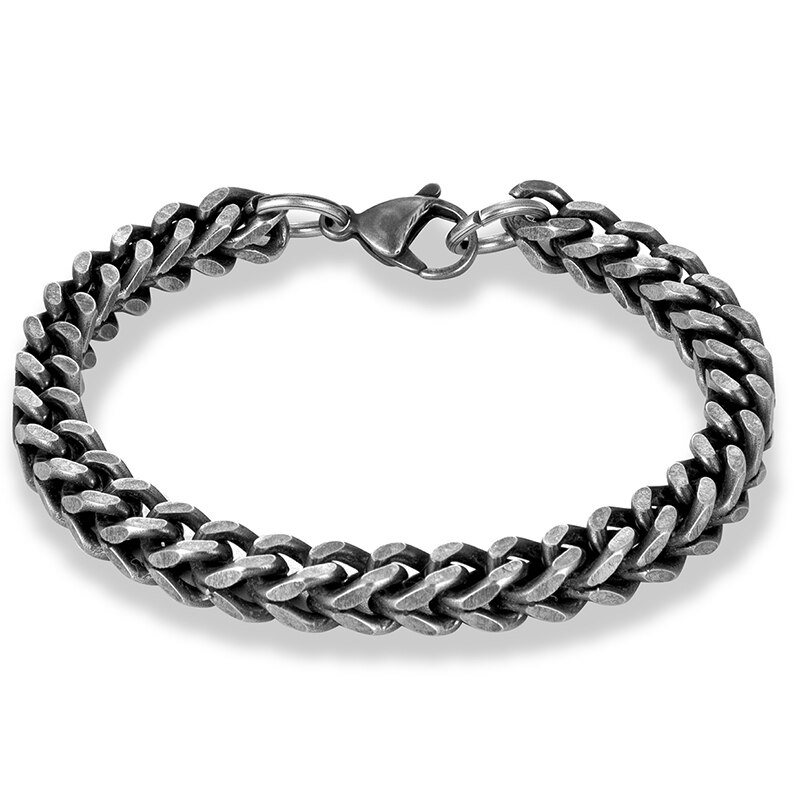 Rvs Vintage Armband Mannen Zwart Cubaanse Ketting Retro Polsband Mannelijke Mode-sieraden Kerstcadeau Accessoires: Vintage Bracelet 3 / 21cm