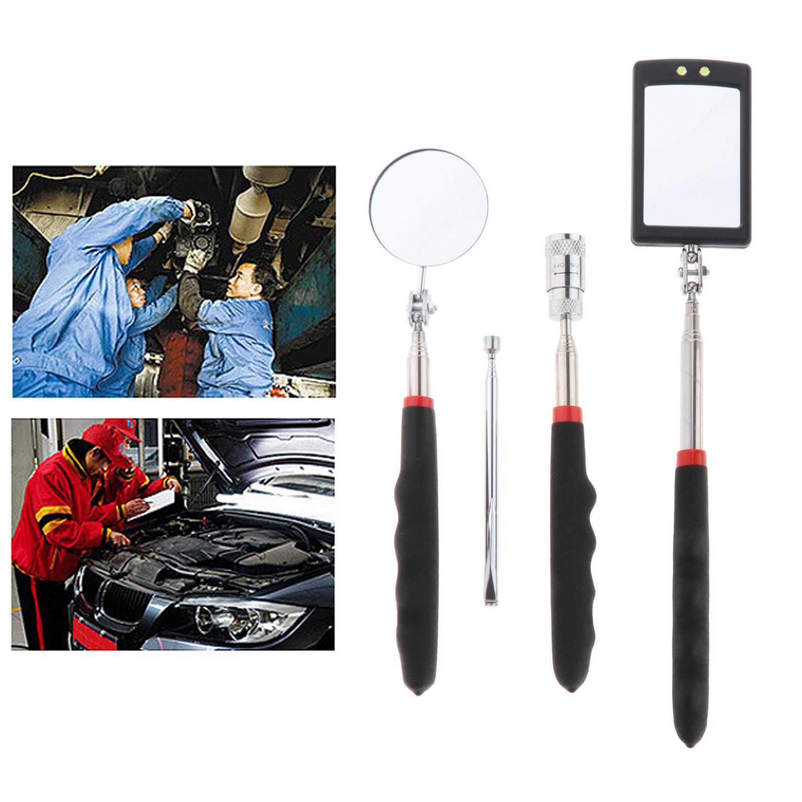 Magnetic Telescoping Pickup Tool Set with Magnetic Suction Rod Fits for Car Maintenance: 4 Pieces 