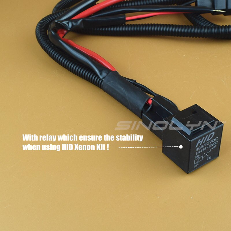 Sinolyn  h11 9005 9006 hid-relaiskabelboom xenon-lampenkabelbedrading voor autoverlichting accessoires retrofit 12v 35w/55w styling tuning