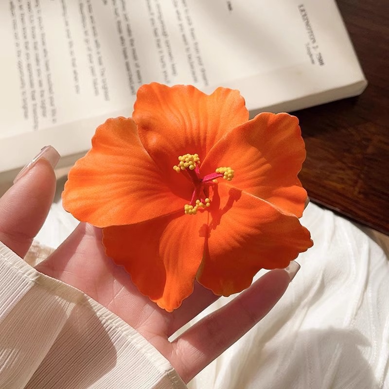 Pasadores de flores de hibisco, pinzas para el cabello de flores, Plumeria hawaiana, horquillas nupciales, horquilla rosa, de viaje para playa y verano, joyería